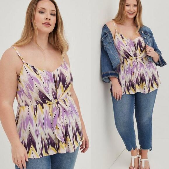 Torrid Peplum Georgette Tie-Front Cami - Picture 1 of 5